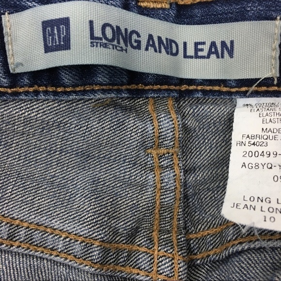 GAP Vintage Jeans Y2K 2004 Long & Lean Stretch Denim Wide Leg 10 Long Inseam - Picture 6 of 12